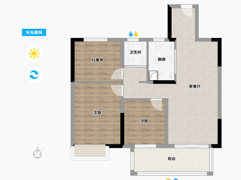 河南省-漯河市-昌建峰璟-79.00-户型库-采光通风