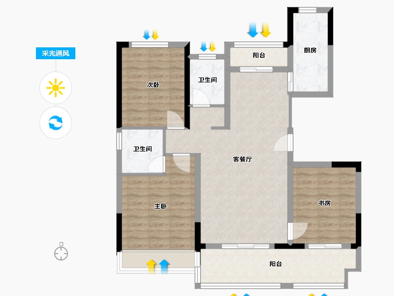 河南省-周口市-德鸿迎宾府2期-92.00-户型库-采光通风