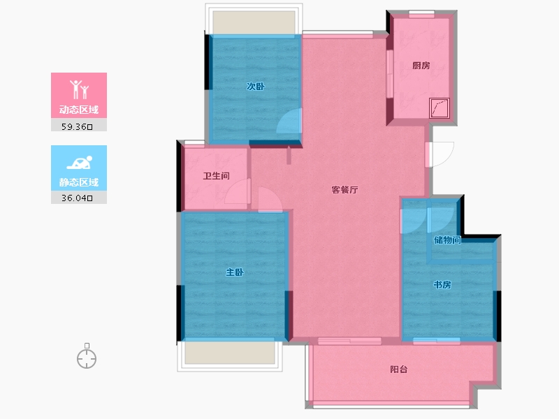 安徽省-亳州市-大家新界小区-93.00-户型库-动静分区