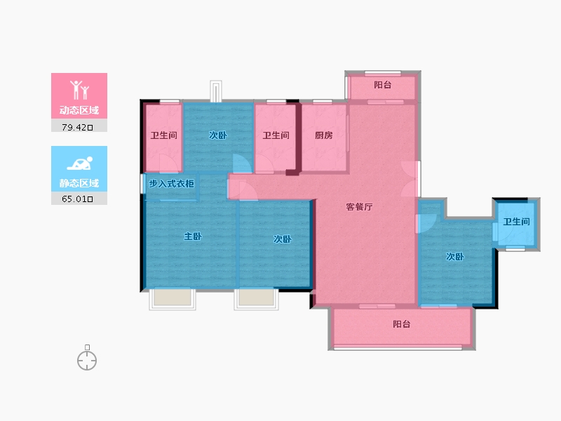 江西省-赣州市-瀚江府-131.00-户型库-动静分区