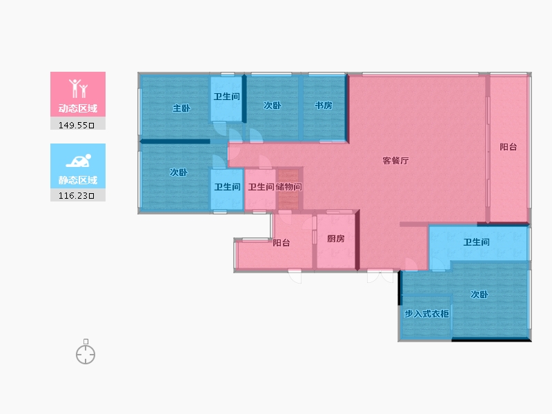 重庆-重庆市-公园大道·上峯-227.00-户型库-动静分区