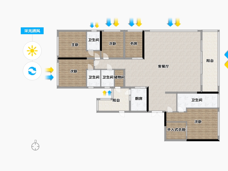 重庆-重庆市-公园大道·上峯-227.00-户型库-采光通风