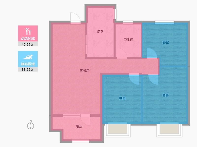 山东省-青岛市-远洋御城-71.26-户型库-动静分区