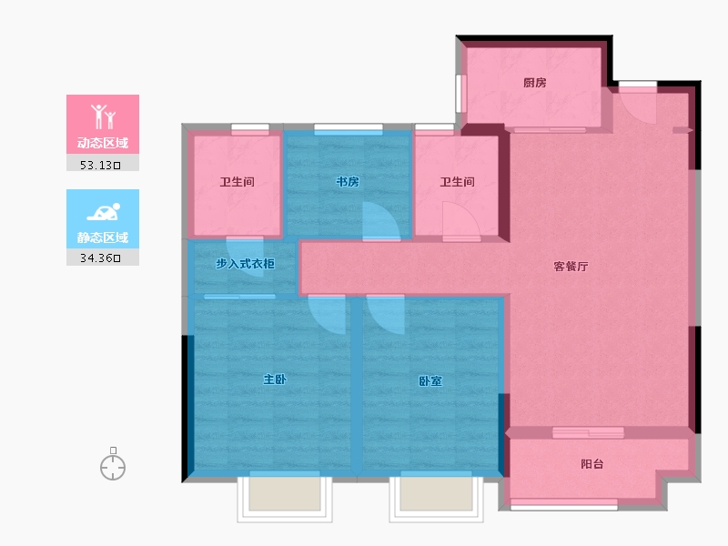 河南省-开封市-绿城·春江明月-78.00-户型库-动静分区