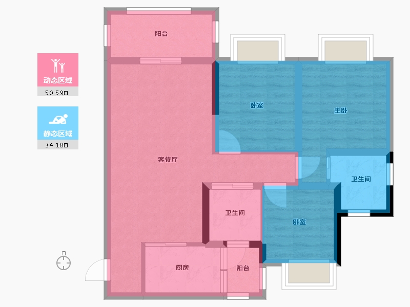 四川省-南充市-滨江学府-98.00-户型库-动静分区