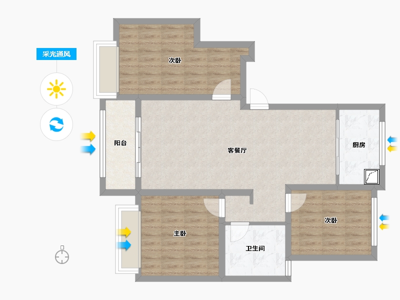 河北省-石家庄市-御宾府-96.69-户型库-采光通风