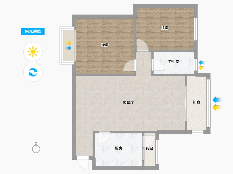 福建省-龙岩市-榕树小区-80.20-户型库-采光通风