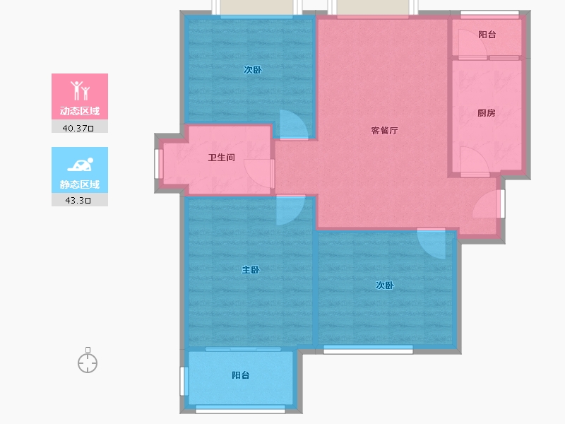 陕西省-西安市-天赐颐府-86.26-户型库-动静分区