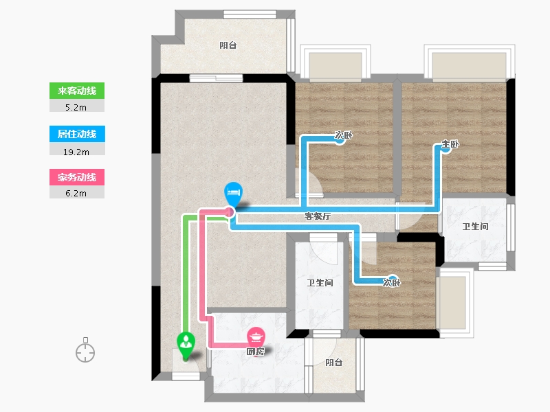 四川省-南充市-滨江学府-96.00-户型库-动静线