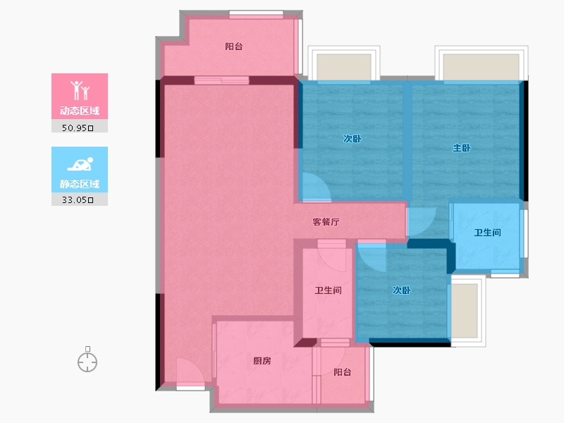 四川省-南充市-滨江学府-96.00-户型库-动静分区