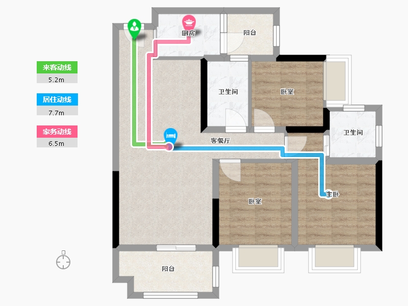 四川省-南充市-滨江学府-90.00-户型库-动静线