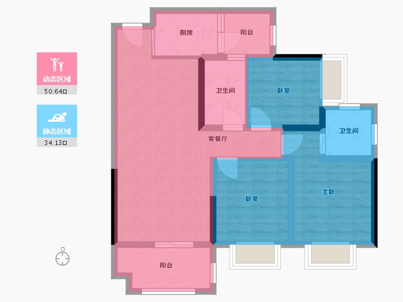 四川省-南充市-滨江学府-90.00-户型库-动静分区