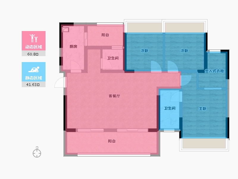 四川省-南充市-嘉和·天悦澜湾-116.00-户型库-动静分区