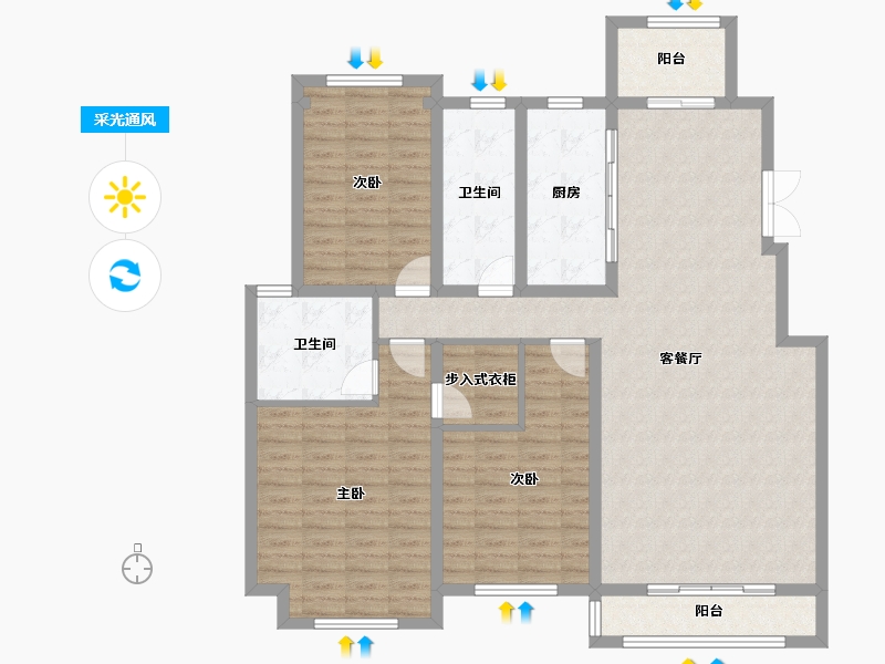 河北省-秦皇岛市-香邑溪谷-134.00-户型库-采光通风