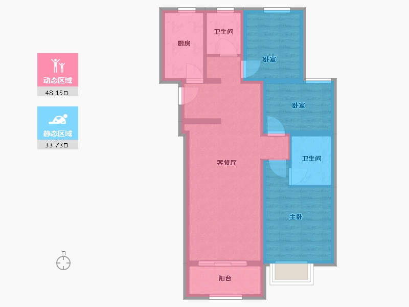 山西省-太原市-龙湖天钜-80.00-户型库-动静分区