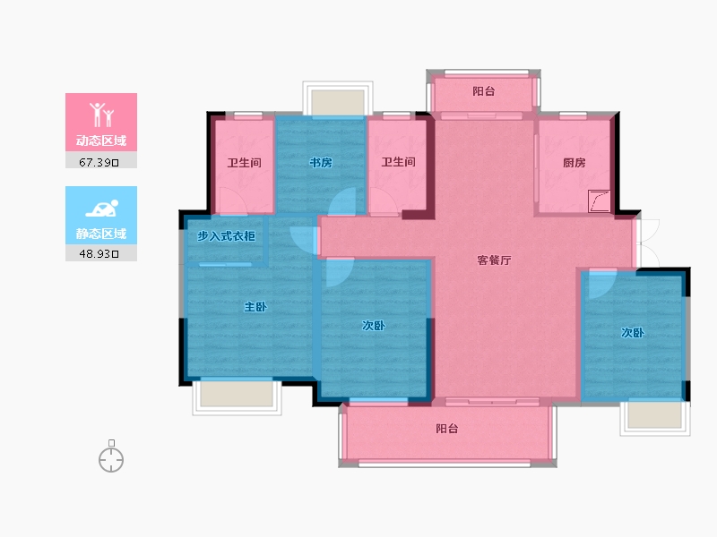 江西省-赣州市-瀚江府-123.00-户型库-动静分区