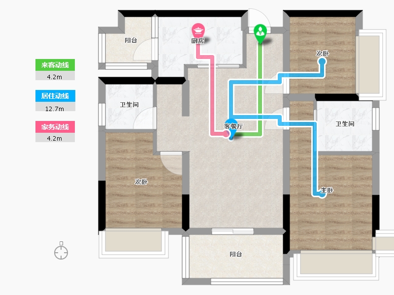 四川省-南充市-滨江学府-88.00-户型库-动静线