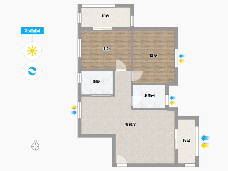 湖北省-武汉市-蒲潭北区-70.00-户型库-采光通风