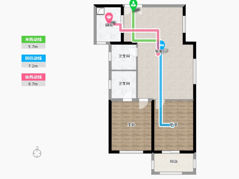 陕西省-咸阳市-秦建东城丽景-90.00-户型库-动静线