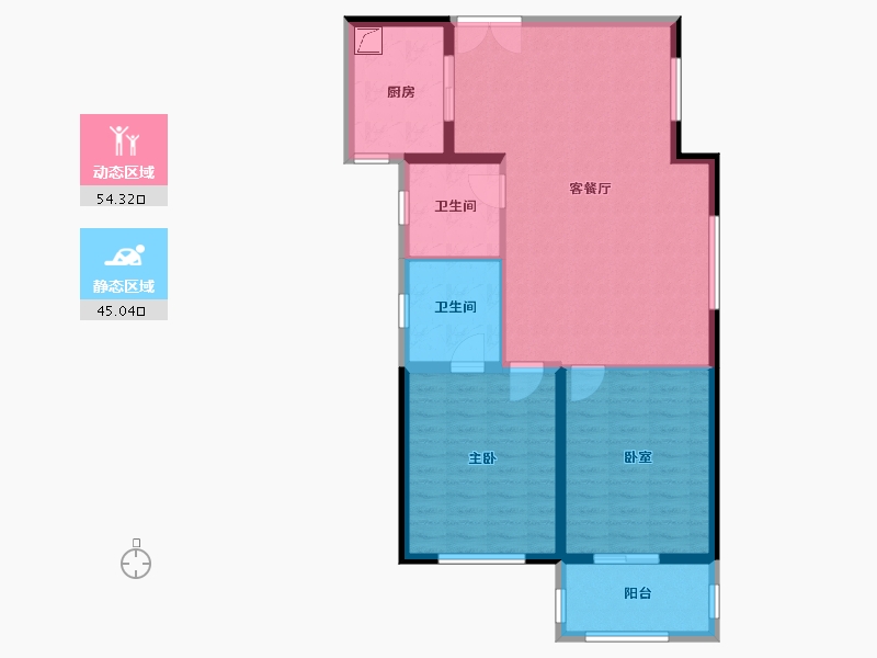 陕西省-咸阳市-秦建东城丽景-90.00-户型库-动静分区