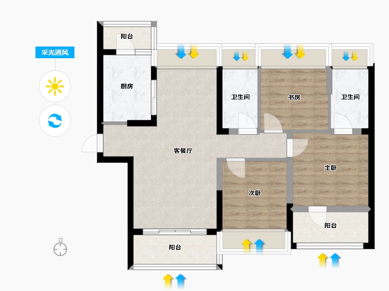 广东省-深圳市-京基御景半山花园-119.00-户型库-采光通风