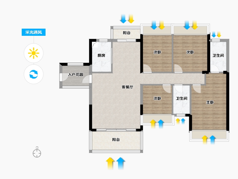 广东省-肇庆市-悦景康城天韵-109.00-户型库-采光通风