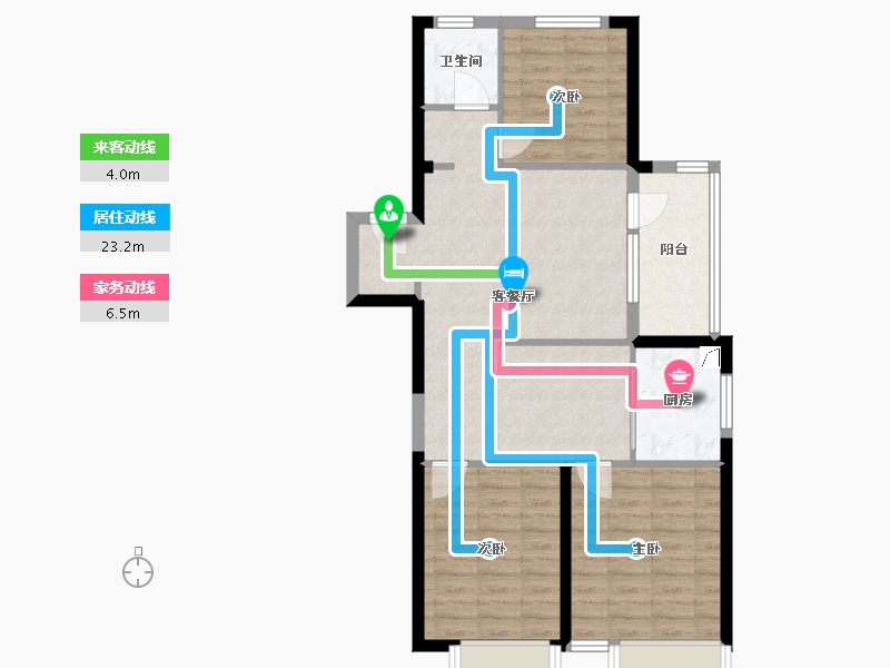 山东省-烟台市-力高阳光海岸-80.00-户型库-动静线