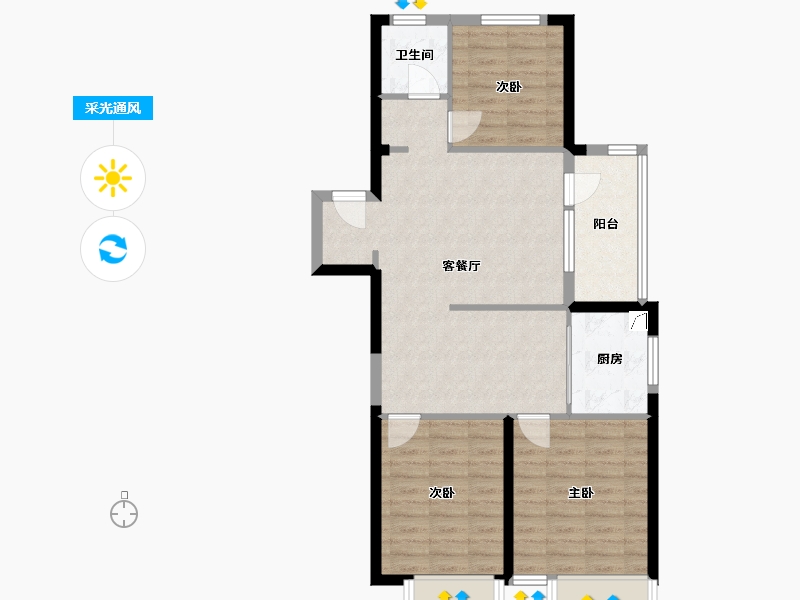 山东省-烟台市-力高阳光海岸-80.00-户型库-采光通风