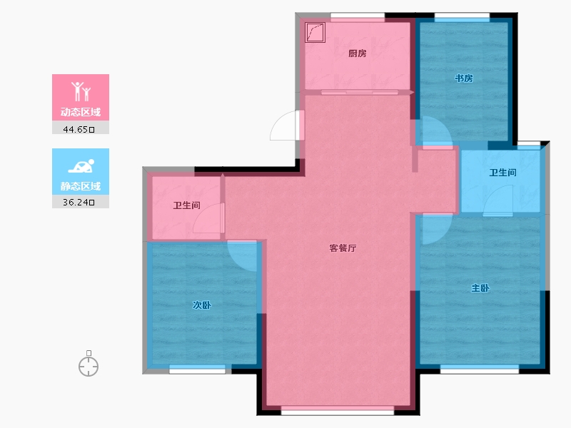 新疆维吾尔自治区-石河子市-新都市-80.00-户型库-动静分区