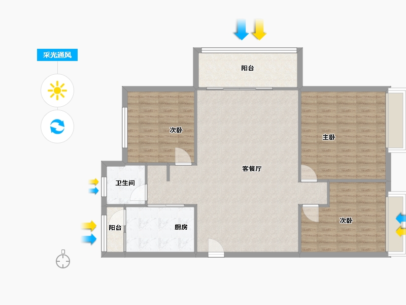 河北省-廊坊市-金域蓝山-109.00-户型库-采光通风