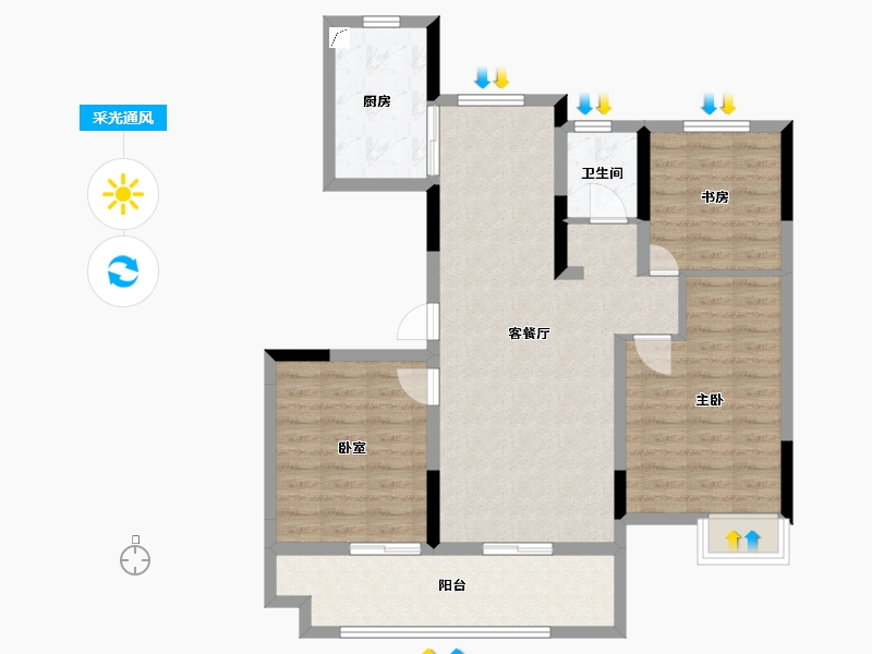 安徽省-巢湖市-和城首府-89.00-户型库-采光通风