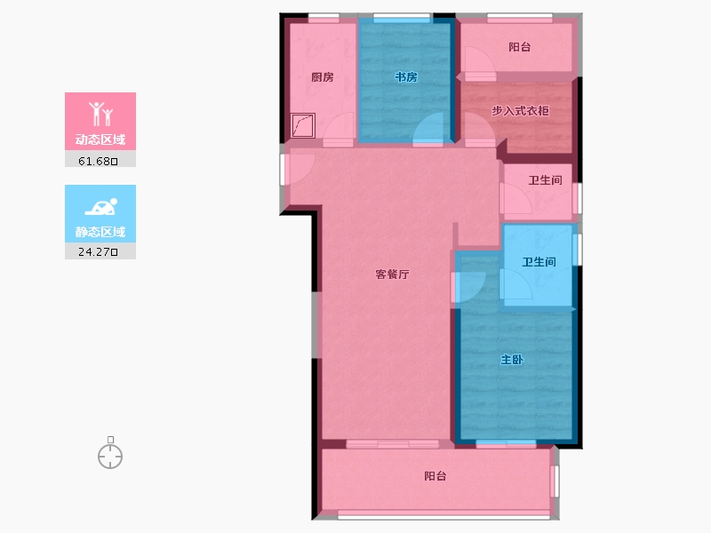 河南省-郑州市-裕华城书山苑-77.89-户型库-动静分区