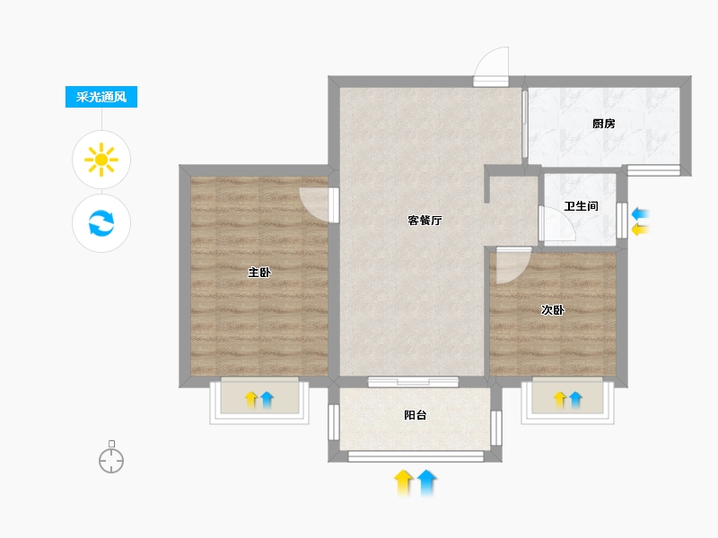 河南省-郑州市-翠园-60.00-户型库-采光通风