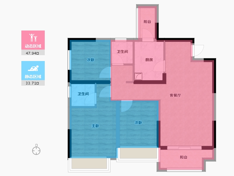 四川省-成都市-朗悦府-77.45-户型库-动静分区