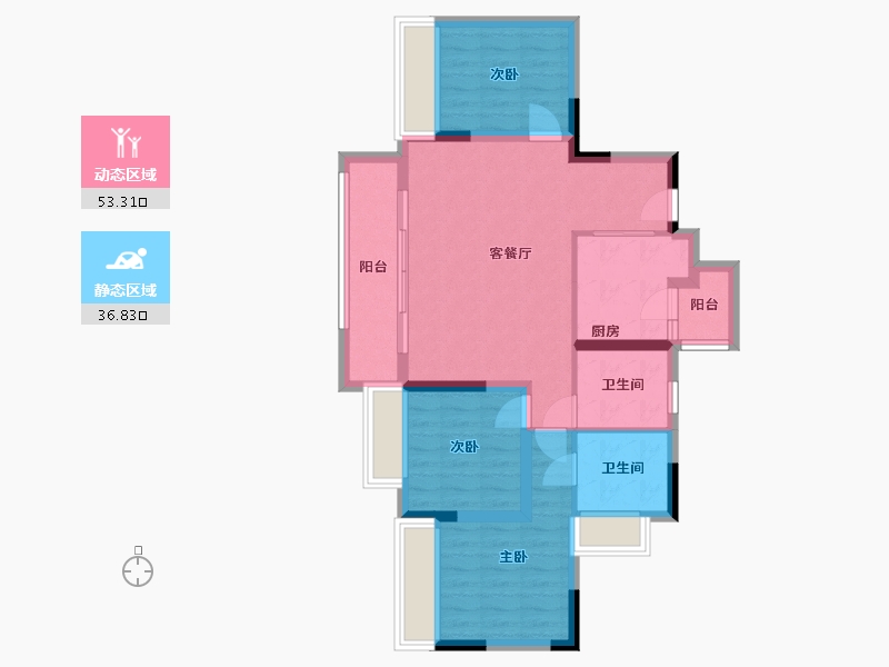 重庆-重庆市-集美东方-80.00-户型库-动静分区