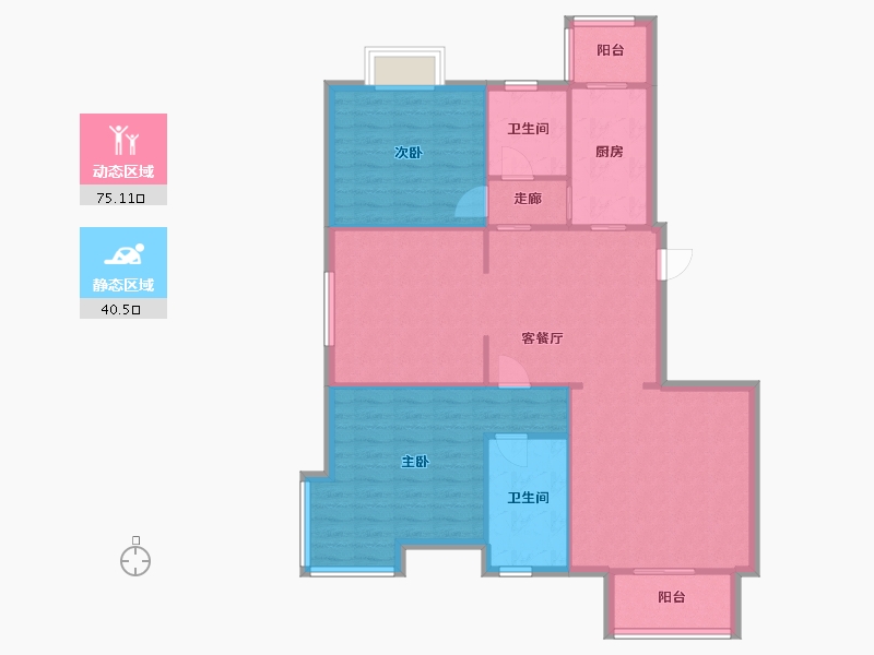 天津-天津市-春和仁居-103.80-户型库-动静分区