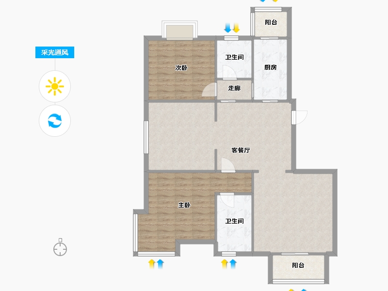 天津-天津市-春和仁居-103.80-户型库-采光通风