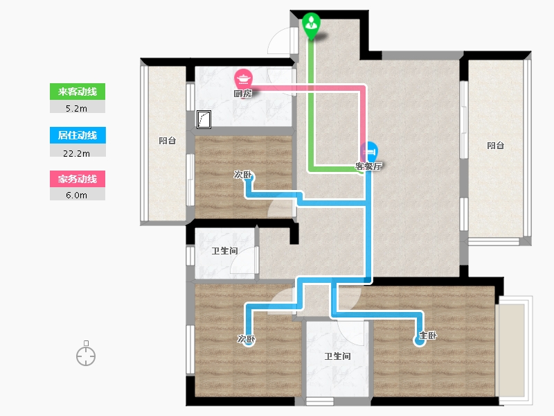 河南省-郑州市-康桥香溪郡5号院-93.69-户型库-动静线