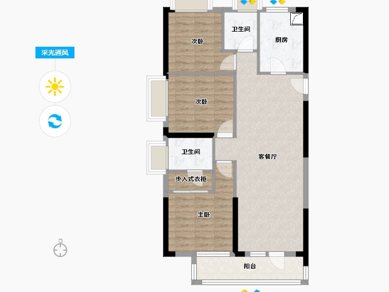 湖北省-武汉市-武汉都会山-91.95-户型库-采光通风