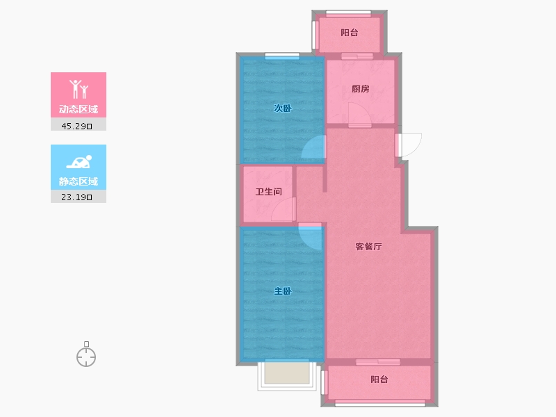 北京-北京市-怡馨家园-77.04-户型库-动静分区