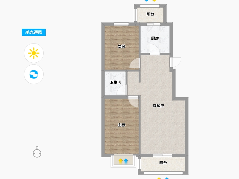 北京-北京市-怡馨家园-77.04-户型库-采光通风