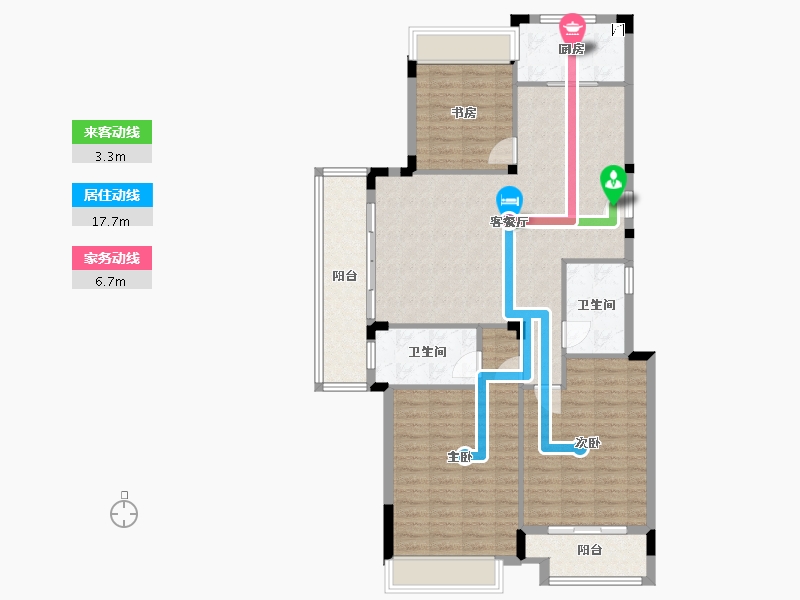 浙江省-绍兴市-越中新天地-120.00-户型库-动静线