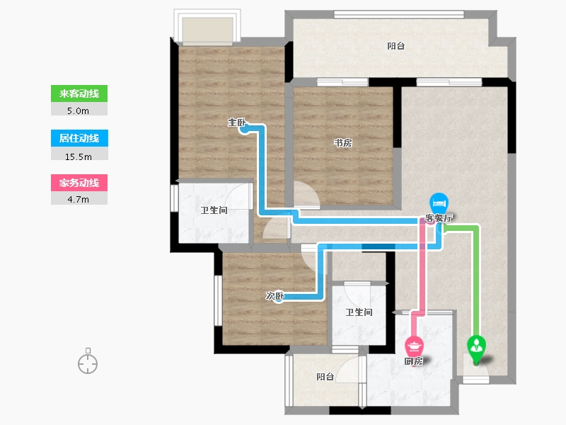 重庆-重庆市-万科金域蓝湾-94.00-户型库-动静线