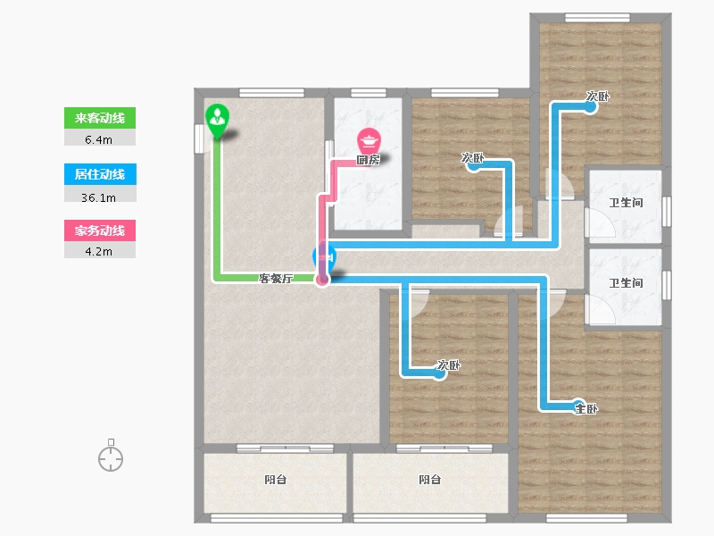 福建省-龙岩市-宏地宏盛园-131.00-户型库-动静线