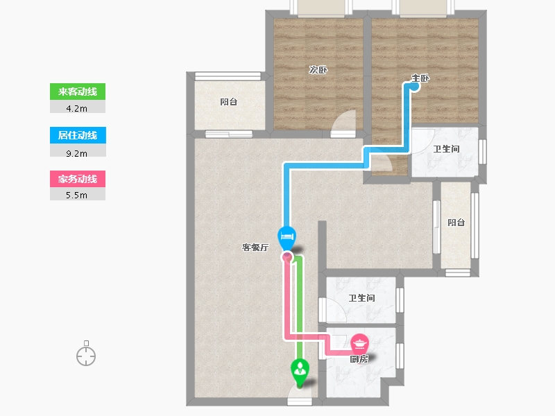 湖北省-武汉市-贾岭村还建房-85.00-户型库-动静线