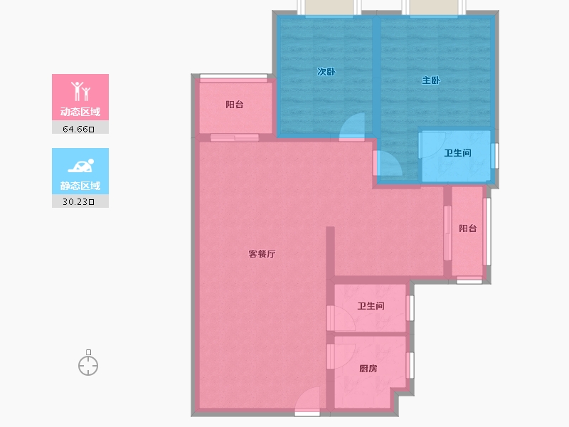 湖北省-武汉市-贾岭村还建房-85.00-户型库-动静分区