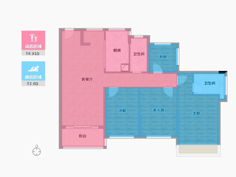 广东省-惠州市-惠州星河丹堤-F区-118.00-户型库-动静分区