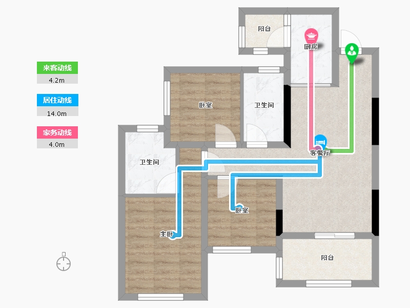 四川省-南充市-江东华府-75.00-户型库-动静线