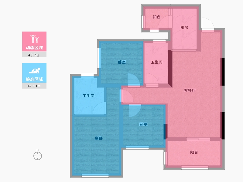 四川省-南充市-江东华府-75.00-户型库-动静分区