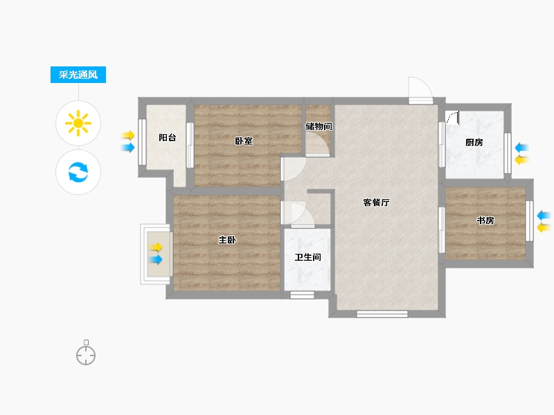 江苏省-苏州市-象屿都城怡园-73.00-户型库-采光通风